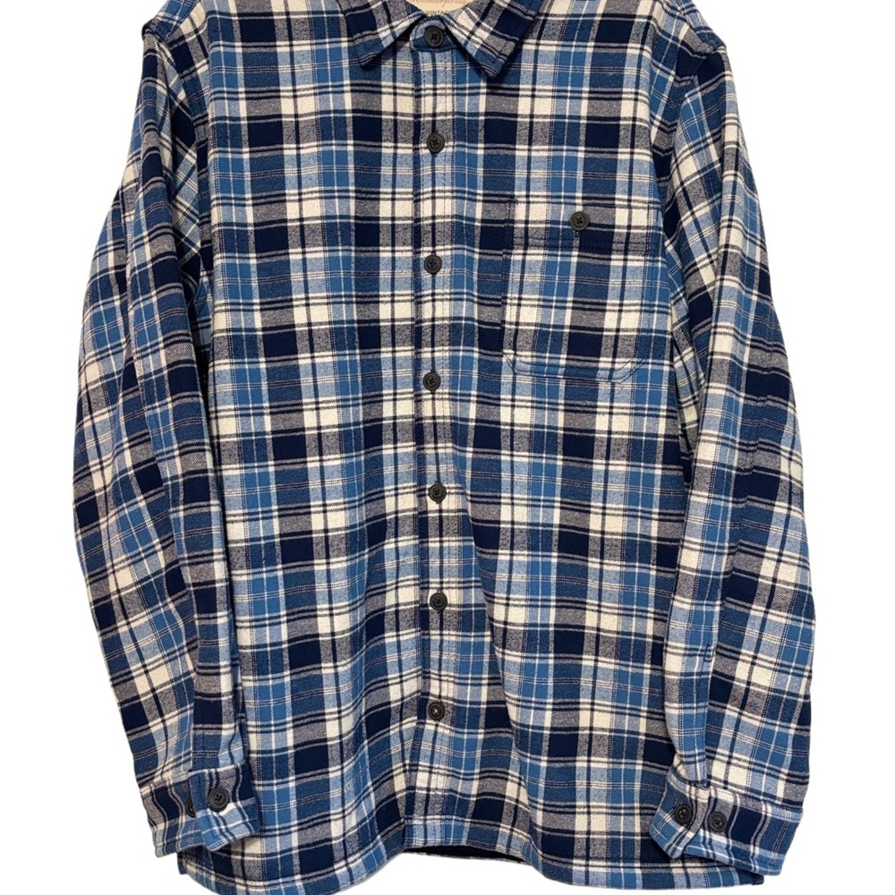 Original Weatherproof Vintage Blue and White Plaid Men's Heavy Duty Flannel